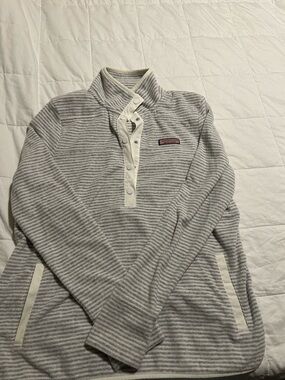 Vineyard Vines Gray & White Striped Shep Shirt